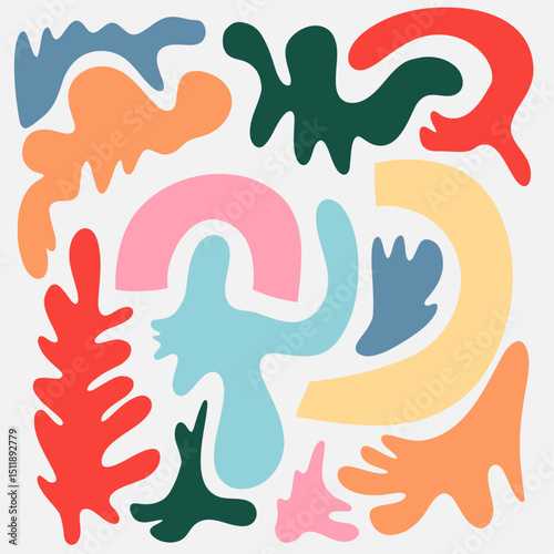 Minimalist Abstract Shapes Vector Illustration Pattern Background