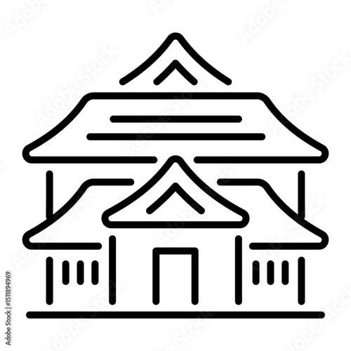 An outline style icon of geisha house