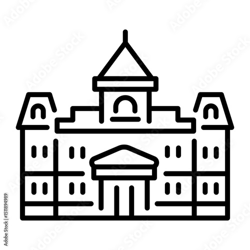 An outline style icon of historical building