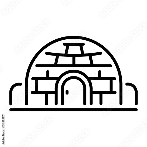 A line style icon of inuit igloo