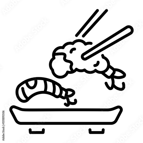 A line style icon showing nigiri sushi food