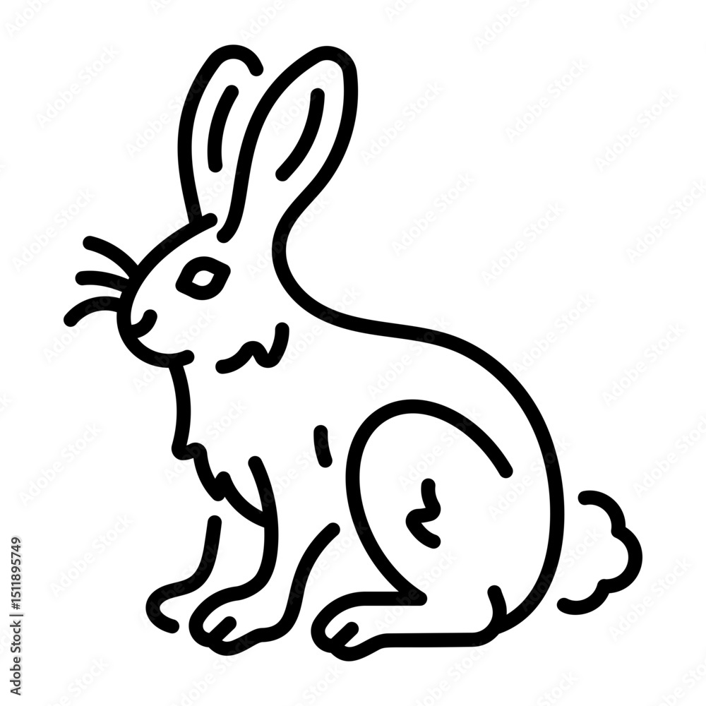 Obraz premium A line style icon showing an irish hare 