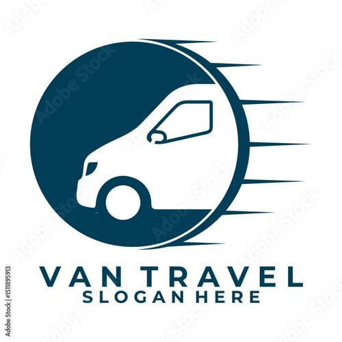 Fast Van Travel logo design vector template