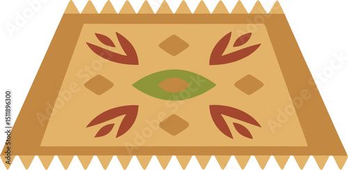 Rustic matir thala with jute border and hand painted designs vector art illustration