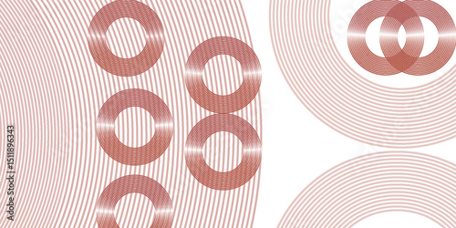 Simple art nice modern abstract blue circle lines on white background. Geometric stripe line art design. Modern