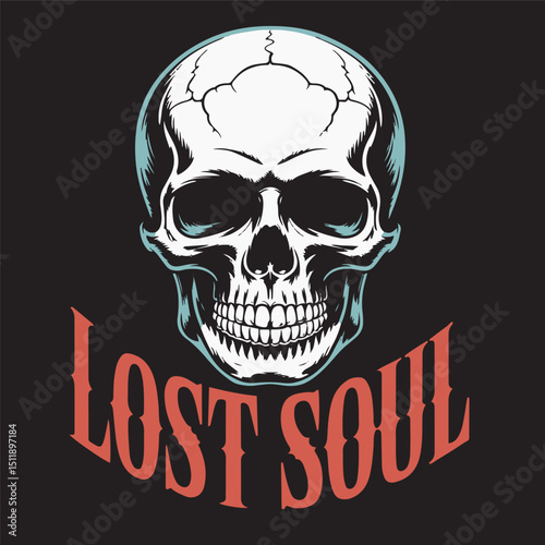 A skull with a black background