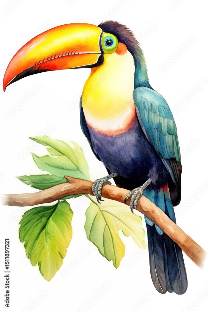 Obraz premium Toucan perched animal bird beak.