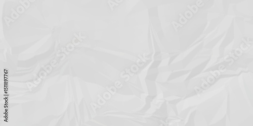 White abstract crumple obsolete billboard rumple. wrinkle ripped creased white crumple aged closeup craft document grunge recycling paper background.	
