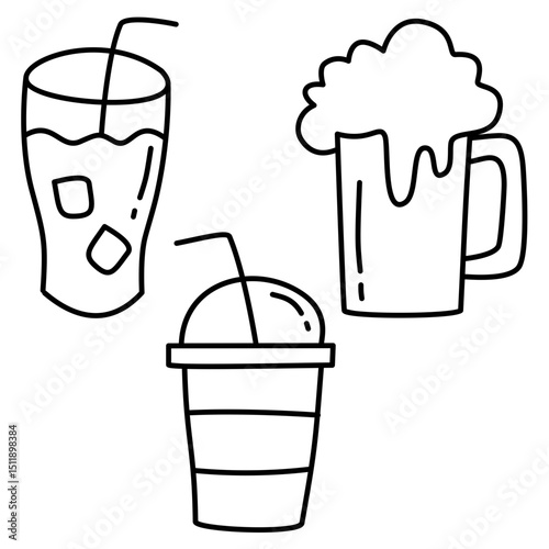 beverage icon set