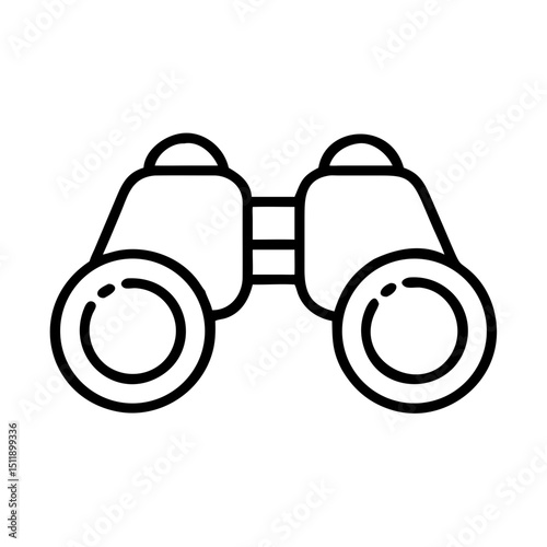 Binoculars in minimalist design with simple lines and shapes  