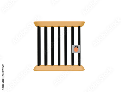 prison icon  3d illustration render