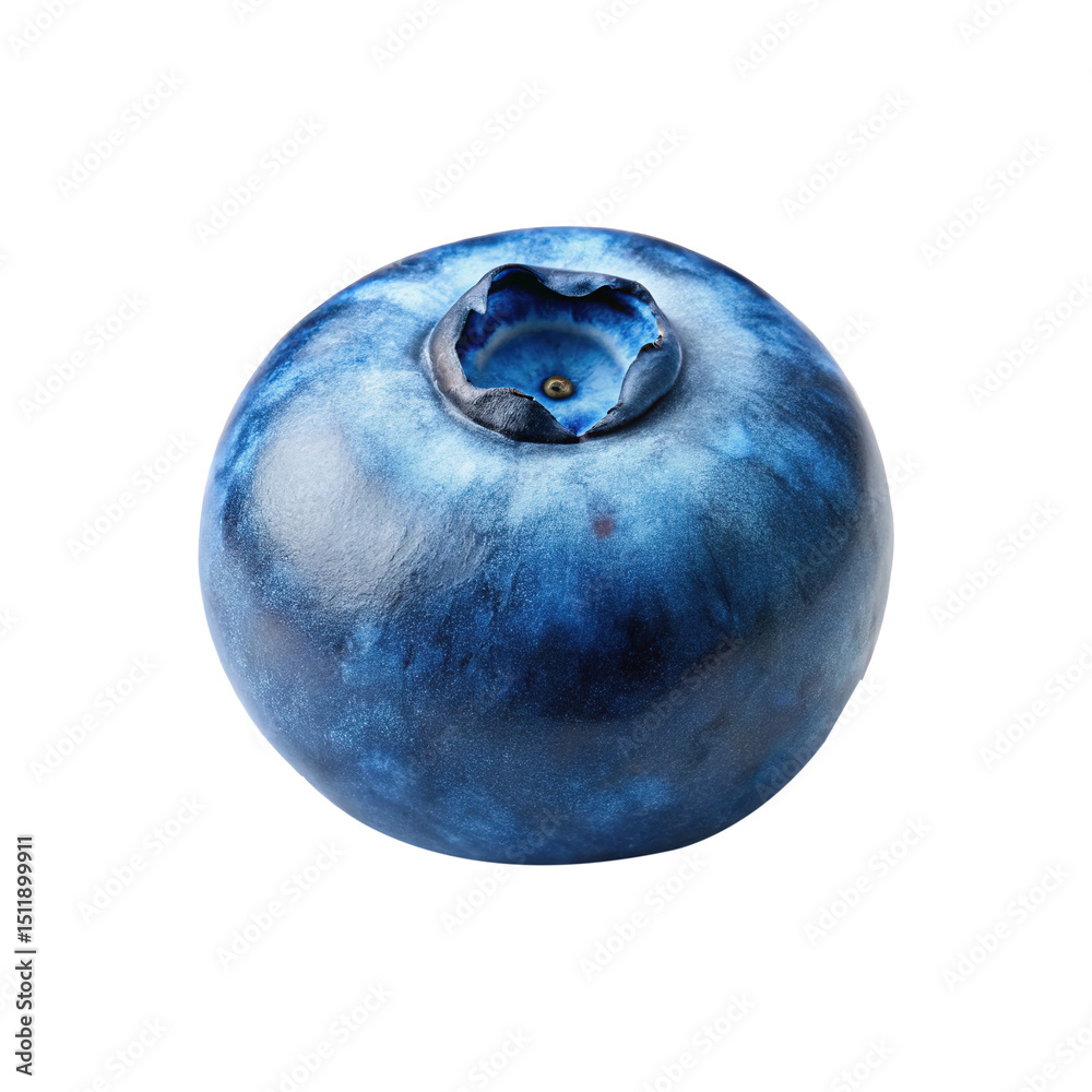 Single fresh blueberry isolated on white background, close up studio shot Single fresh blueberry isolated on white background, close up studio shot