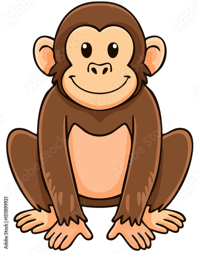 Cute Cartoon Monkey