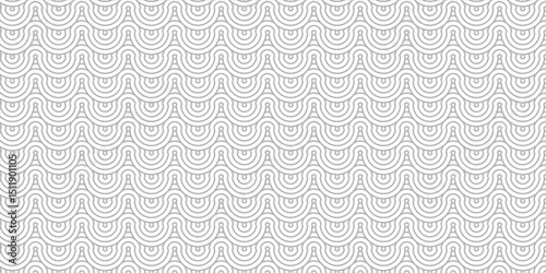Minimal Overlapping creative diamond circle abstract white and gray pattern background with waves texture. geometric digital fabric pattern circles floral lapping white retro background.