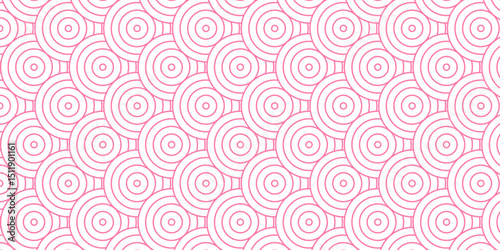 Minimal Overlapping creative diamond circle abstract pink pattern background with waves texture. geometric digital fabric pattern circles floral lapping white retro background.