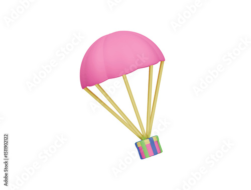 parachute icon 3d illustration render