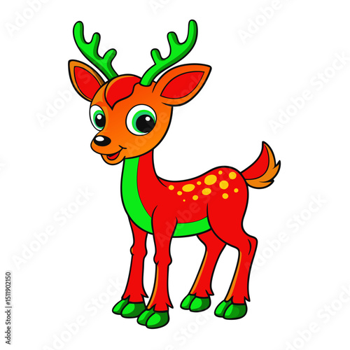 funny deer on with white background
