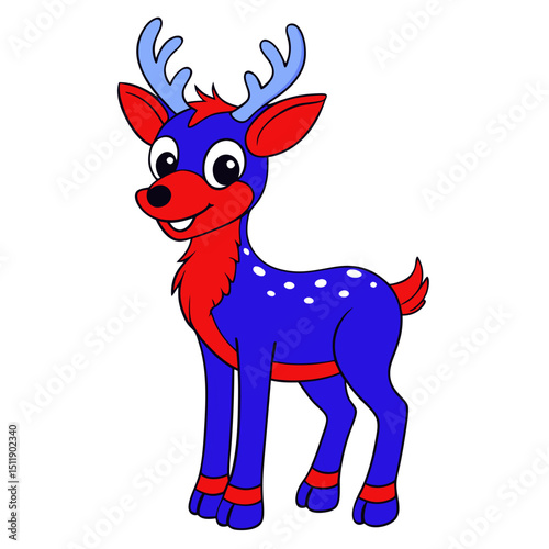 funny deer on with white background
