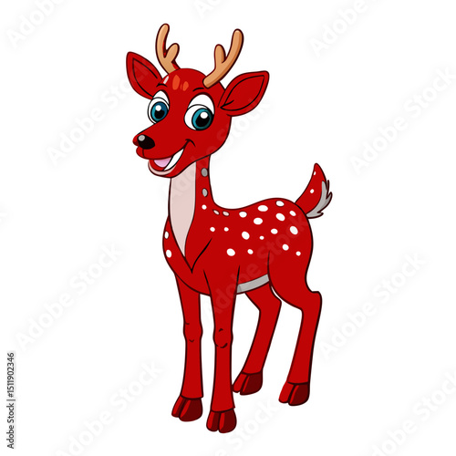 funny deer on with white background