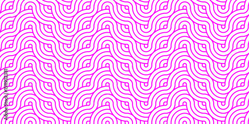 Minimal Overlapping creative diamond circle abstract pink pattern background with waves texture. geometric digital fabric pattern circles floral lapping white retro background.