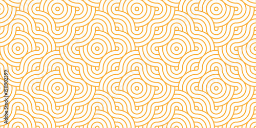 Minimal Overlapping creative diamond circle abstract orange pattern background with waves texture. geometric digital fabric pattern circles floral lapping white retro background.