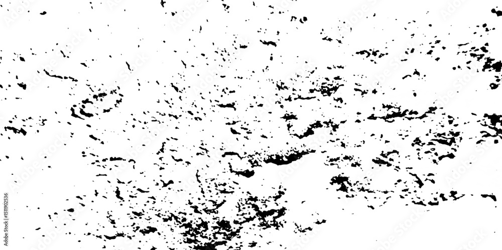 Fototapeta premium Dust wall rusty overlay distress grungy effect paint. Black and white grunge seamless texture. Dust and scratches grain texture on white and black background. 