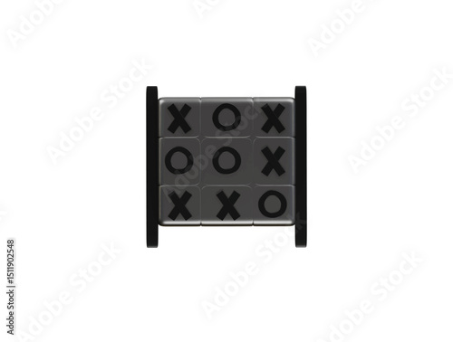 tic tac toe game icon 3d illustration render