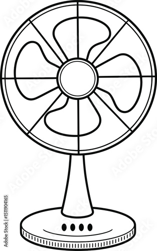 Electric Fan Drawing - Cooling Appliance Outline