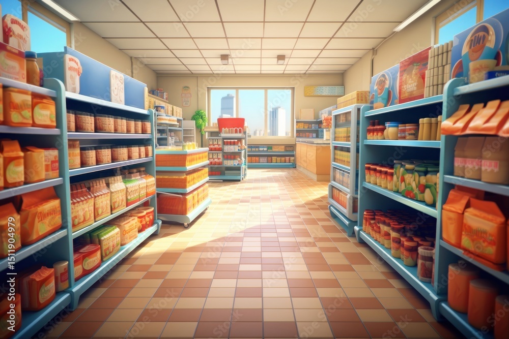Supermarket shelf architecture consumerism. Supermarket shelf architecture consumerism.