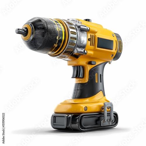 Powerful Cordless Drill ProfessionalGrade Tool for DIY and Construction Projects on white background