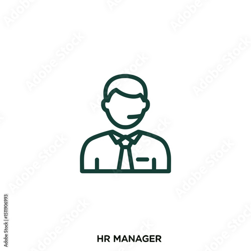 HR manager icon for recruitment dashboards and corporate career websites