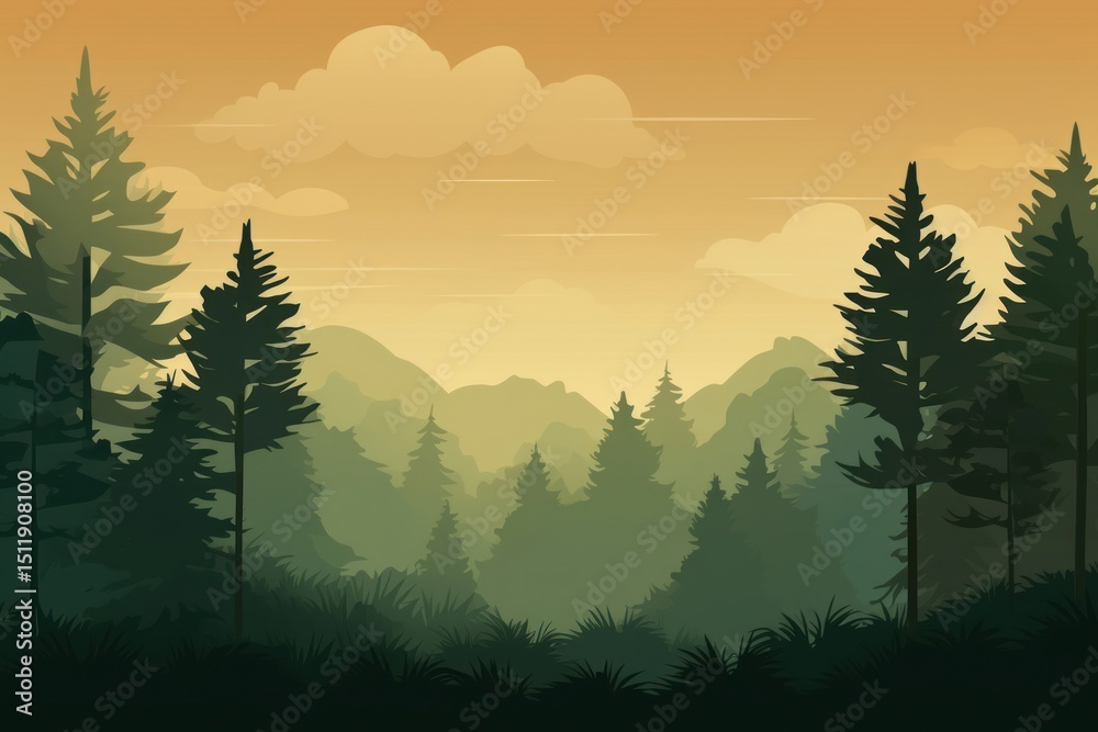 Fototapeta premium Forest landscape outdoors nature.