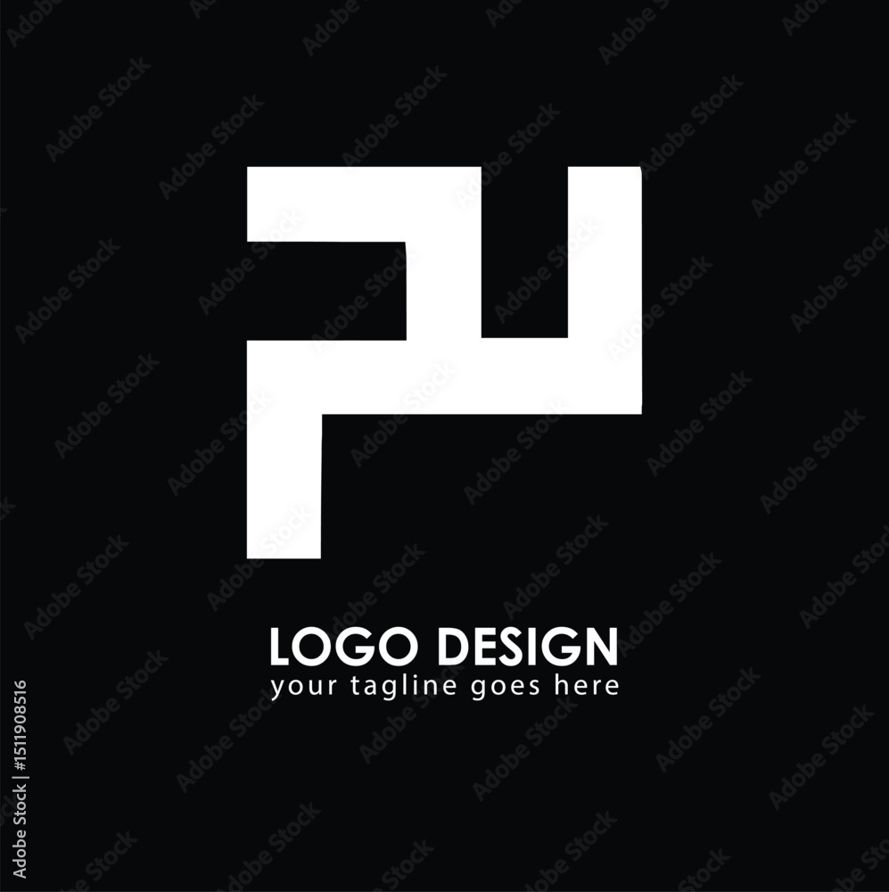 Fototapeta premium PU PU Logo Design, Creative Minimal Letter PU PU Monogram