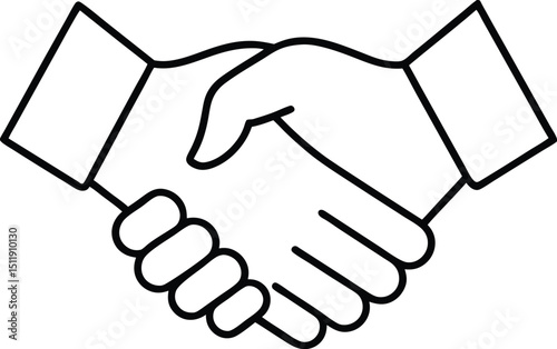 Minimalist Line Art of Handshake – Symbol of Agreement and Cooperation