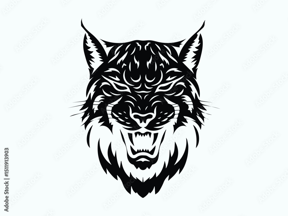 Obraz premium panther head graphic design, aggressive panther head vector illustration art