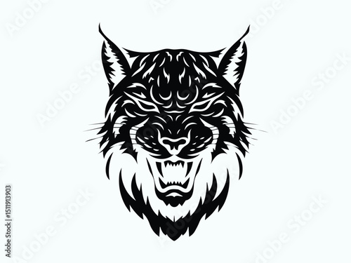 panther head graphic design, aggressive panther head vector illustration art