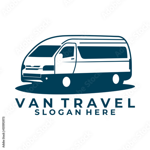 Van Travel logo design vector template