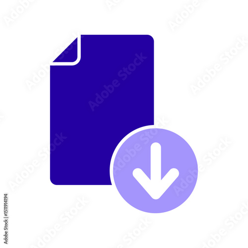 Icon a download file, isolated against a clean background.
