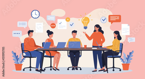 Diverse business people collaborate in dynamic office meetings and focused cafe discussions, embodying teamwork and communication
