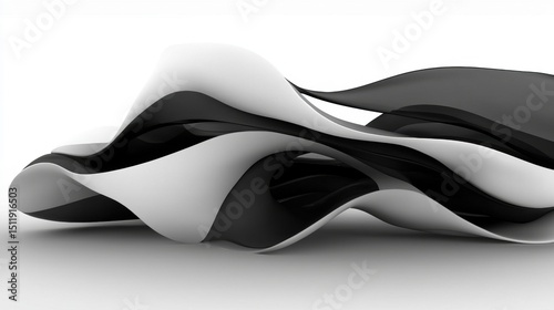 Abstract 3D Model of a Curved, Wave-like Object