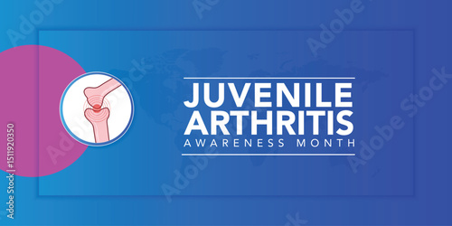 Juvenile Arthritis awareness month is observed every year in July. The most common symptoms of the disease are joint swelling, pain and stiffness, it is usually an autoimmune disorder. Vector art	