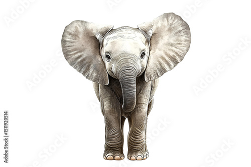Elephant on transparent background. 3D illustration.