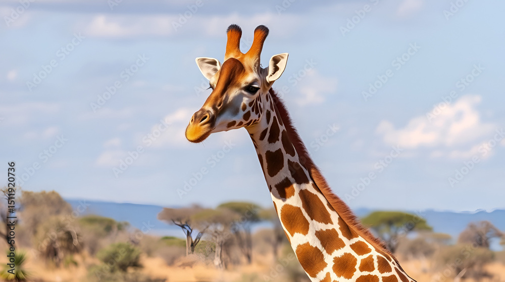 Obraz premium Giraffe watching the watcher, Namibia