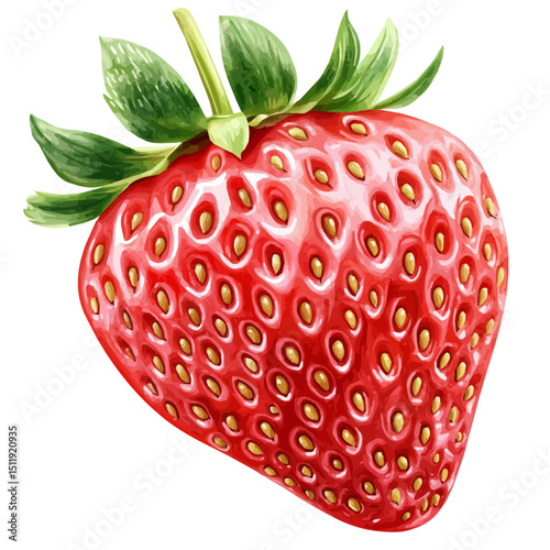watercolor of Strawberry, vector high quality, isolated on a white background.