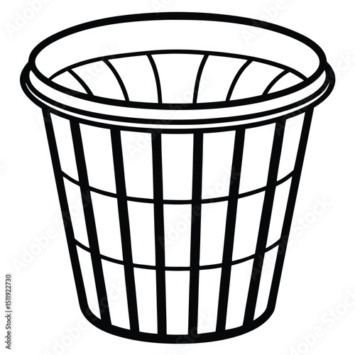 Laundry Basket on White Background