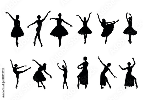 silhouettes of dancing people
