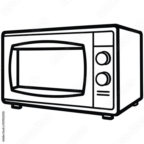 Microwave on White Background