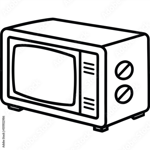 Microwave on White Background