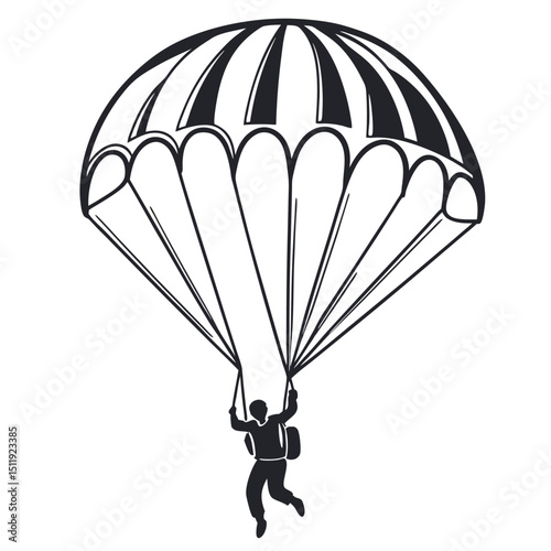 Parachute vector icon on white background, parachute icon, parachute logo. Adobe Illustrator Artwork