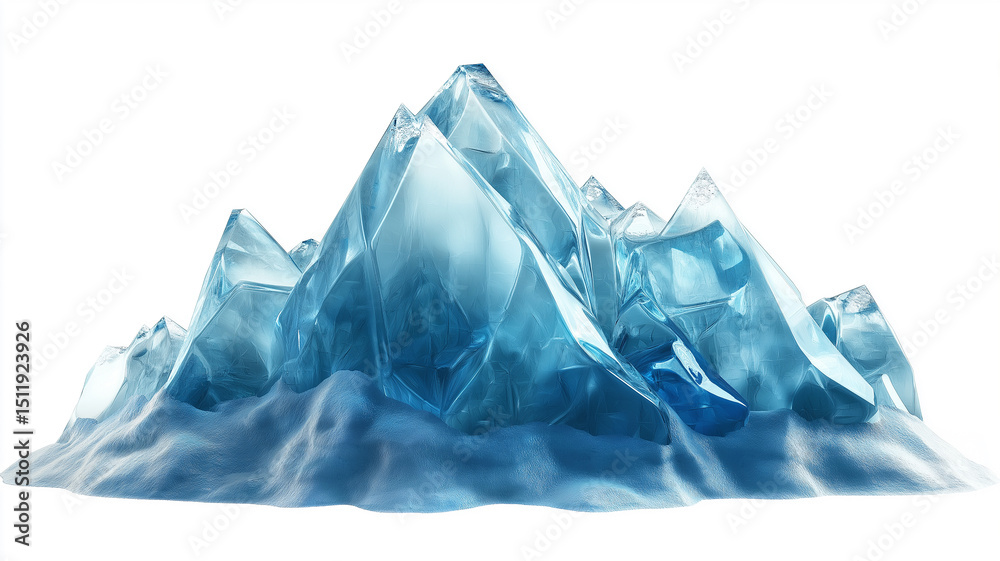 Obraz premium Frozen Ice Mountain PNG – Transparent Background Cutout for Digital Design